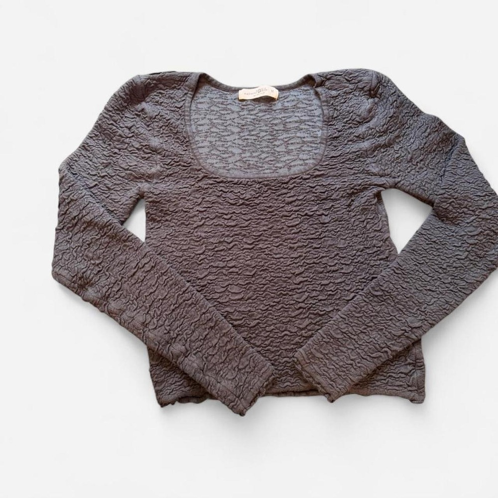 Natural Life navy blue long sleeve top super soft and stretchy Size M